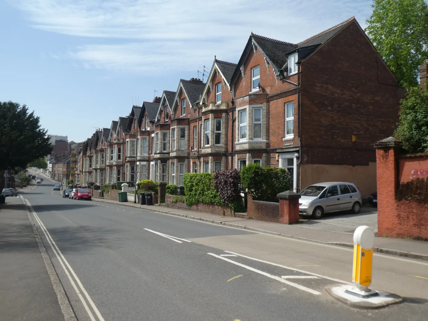 Terraced houses on Longbrook Street, Exeter